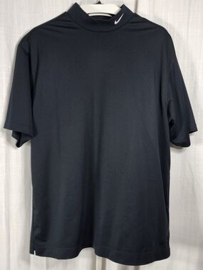 Nike Men’s Black Short-Sleeve Dri-FIT Mock Neck Shirt